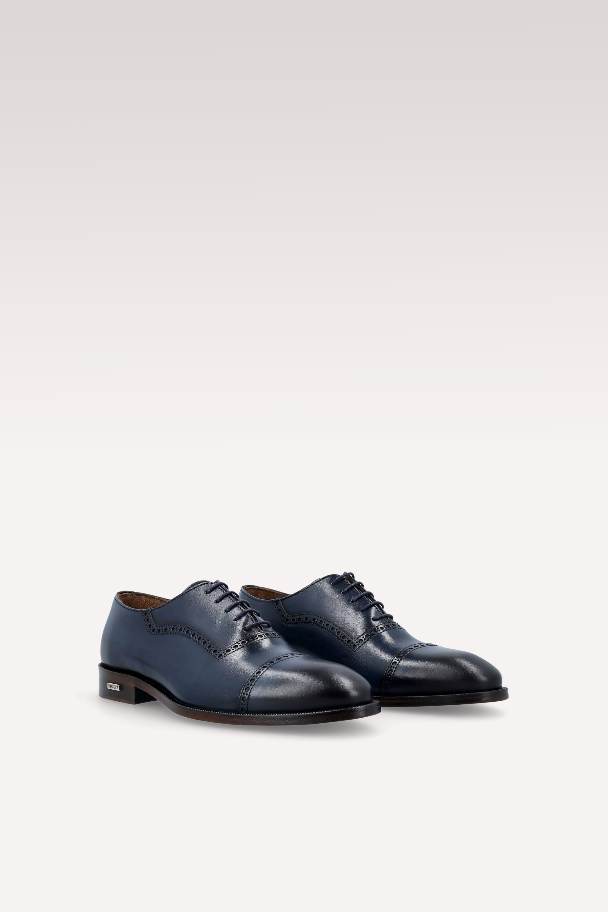SCAFARI 01 BLUE LEATHER DERBY SHOES