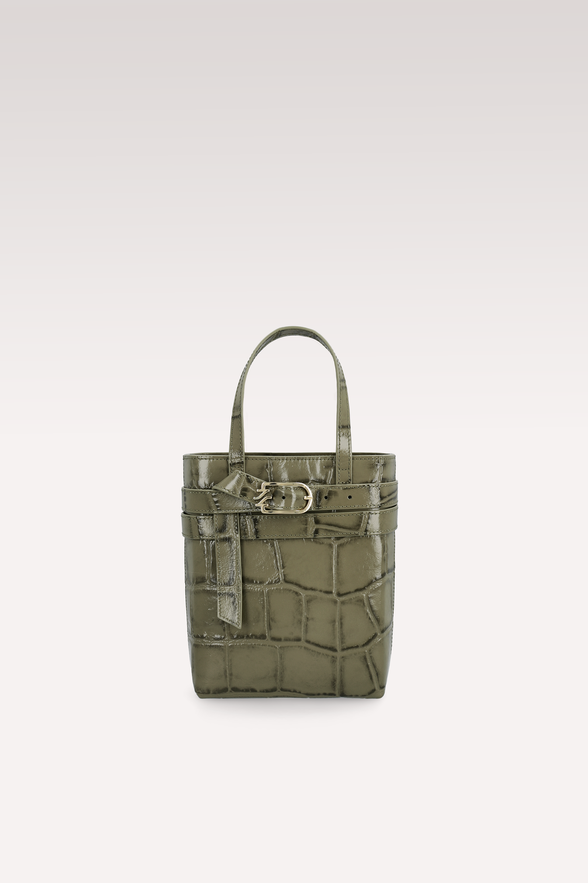 CARRIE OLIVE COCCO EMBOSSED LEATHER CROSSBODY BAG