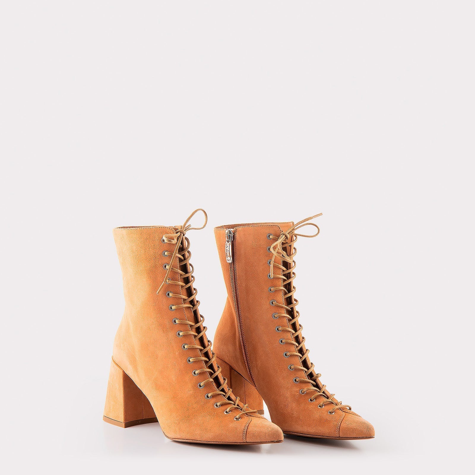 JOLIE 01 NUDE SUEDE LEATHER ANKLE BOOTS