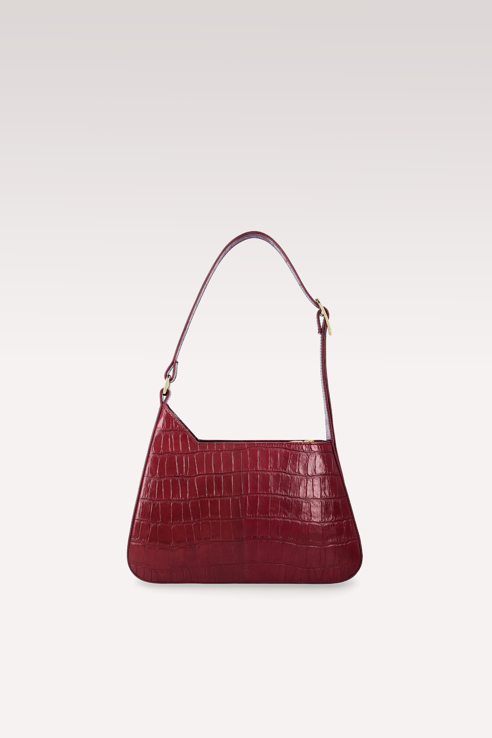 VESPER BORDEAUX LEATHER PUMPS AND DALIA CHERRY COCCO EMBOSSED LEATHER SHOULDER BAG