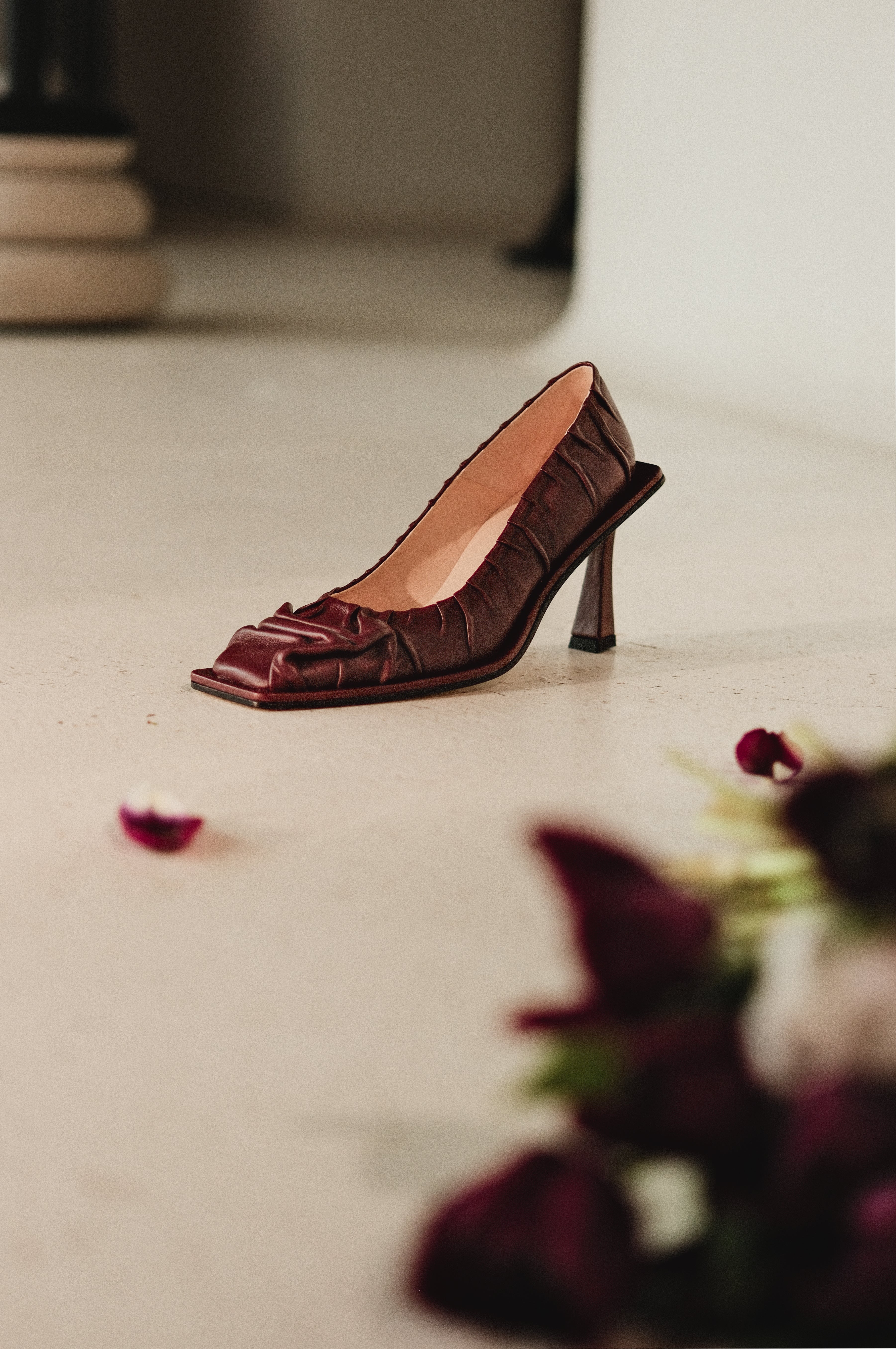 KA BORDEAUX SOFT NAPPA LEATHER PUMPS
