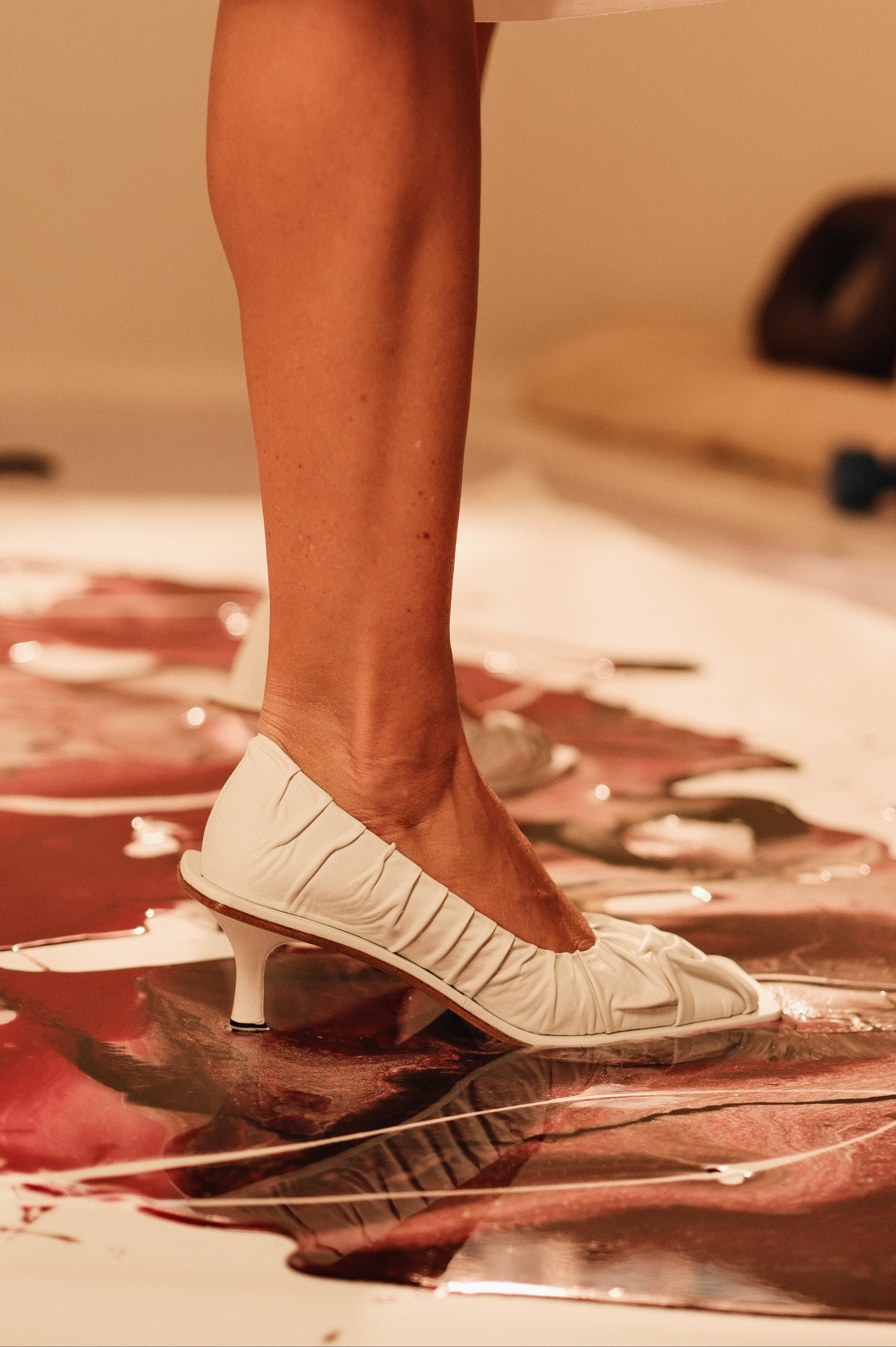 NI WHITE SOFT NAPPA LEATHER PUMPS