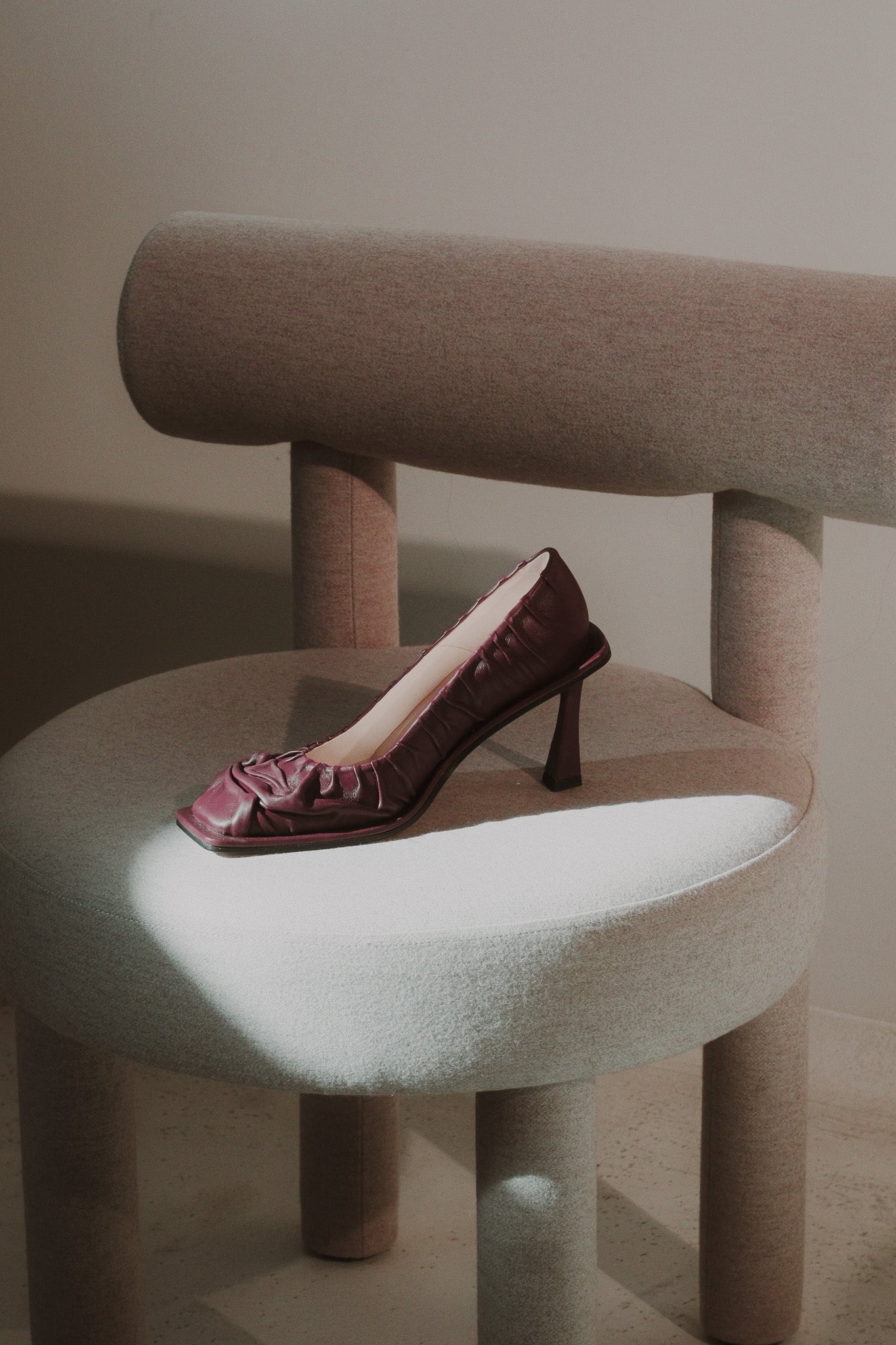 KA BORDEAUX SOFT NAPPA LEATHER PUMPS