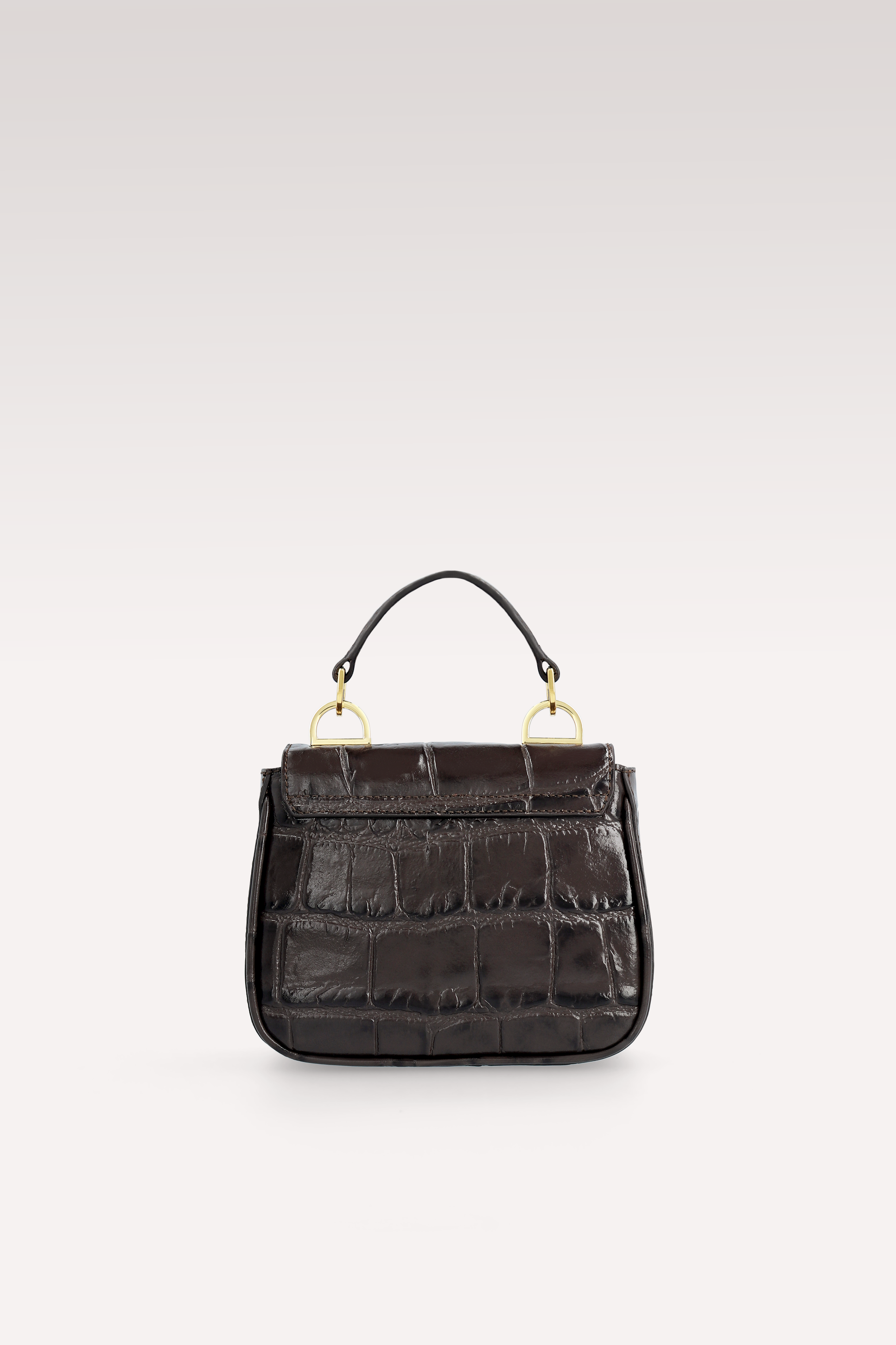 MILLY BROWN COCCO EMBOSSED LEATHER MINI BAG AND KEIRA 2 LEATHER BELT