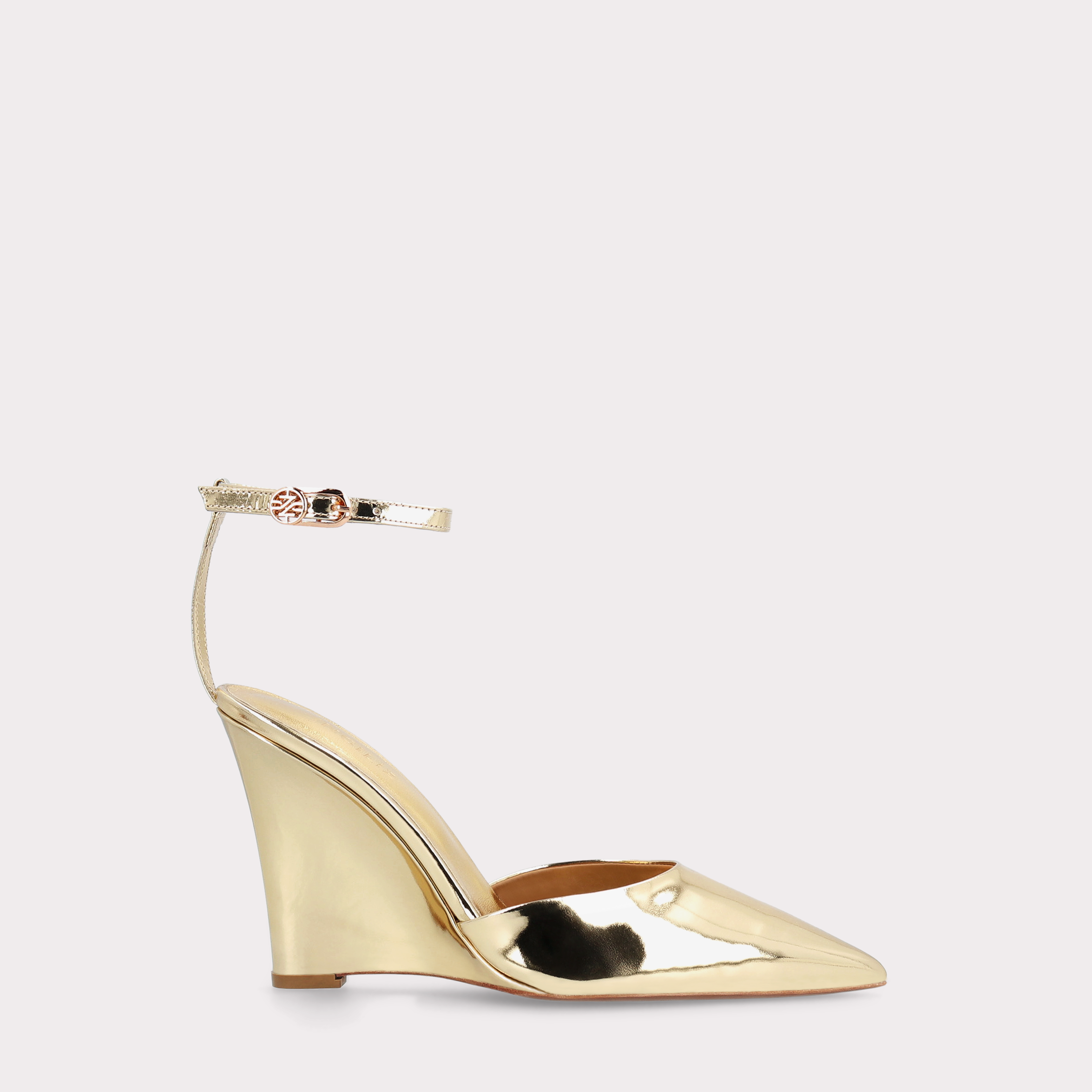 MONA 03 GOLD MIRROR LEATHER SANDALS