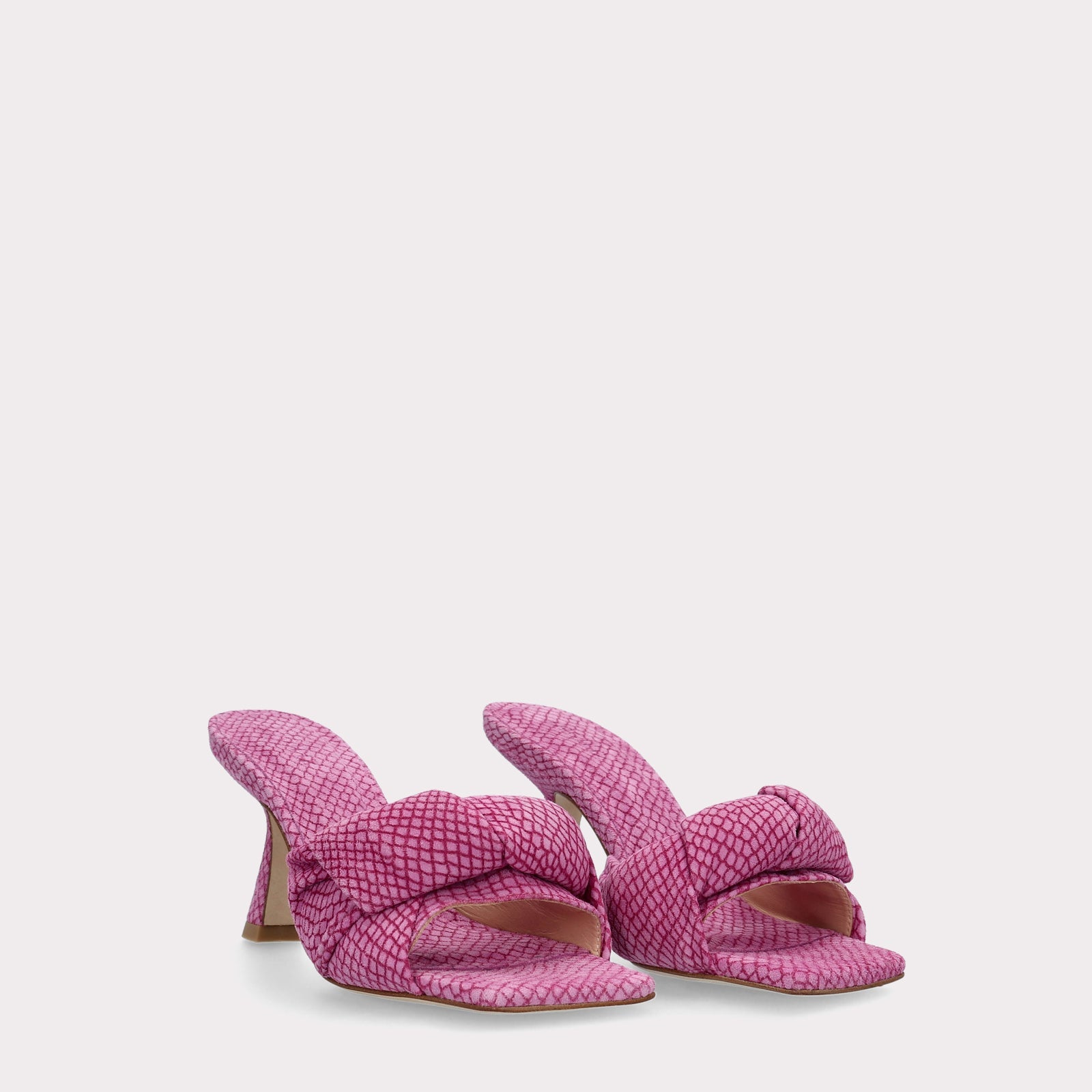 TEXTURED LEATHER MULES NIA PINK