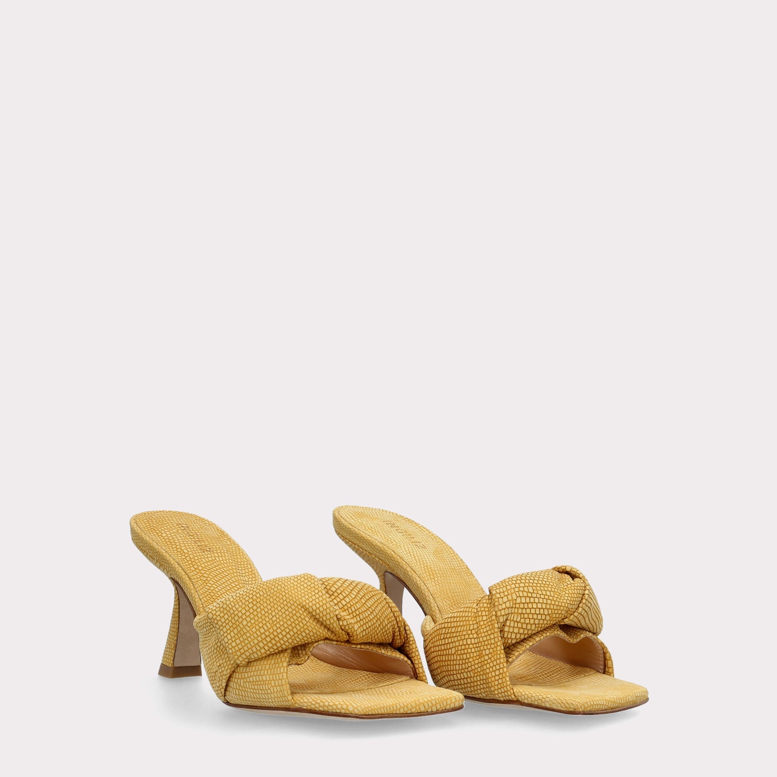 TEXTURED LEATHER MULES NIA YELLOW