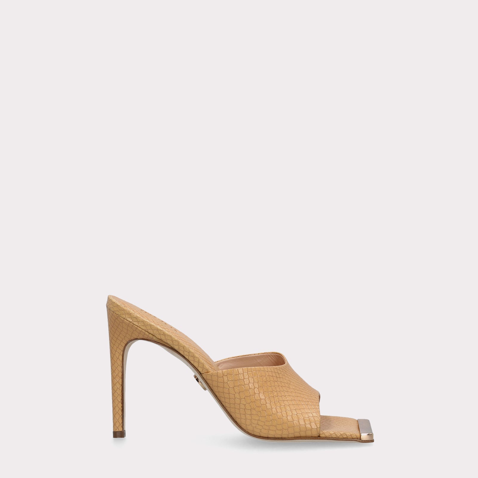 TEXTURED LEATHER MULES KALINA YELLOW