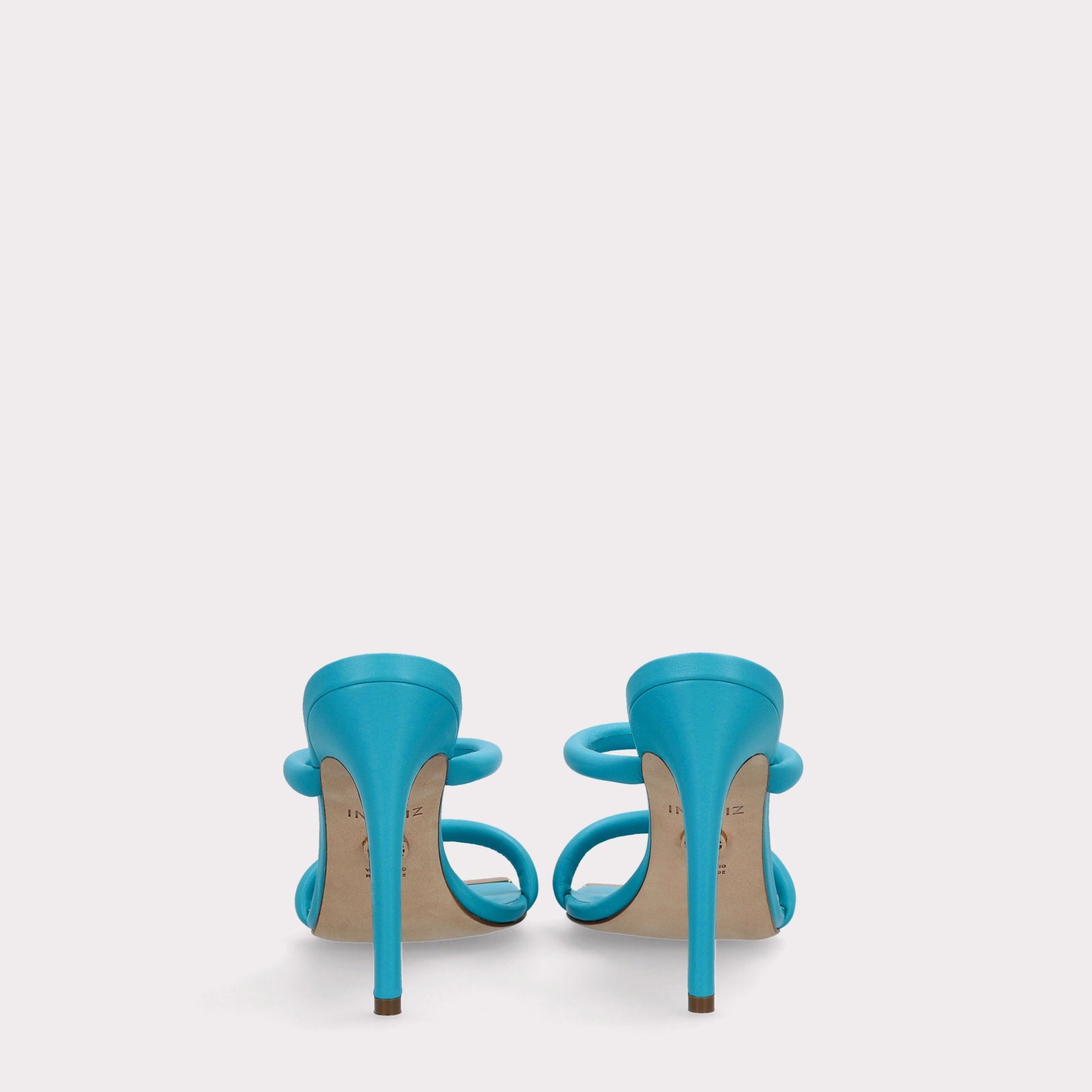 KATERINA SCUBA BLUE SMOOTH LEATHER MULES