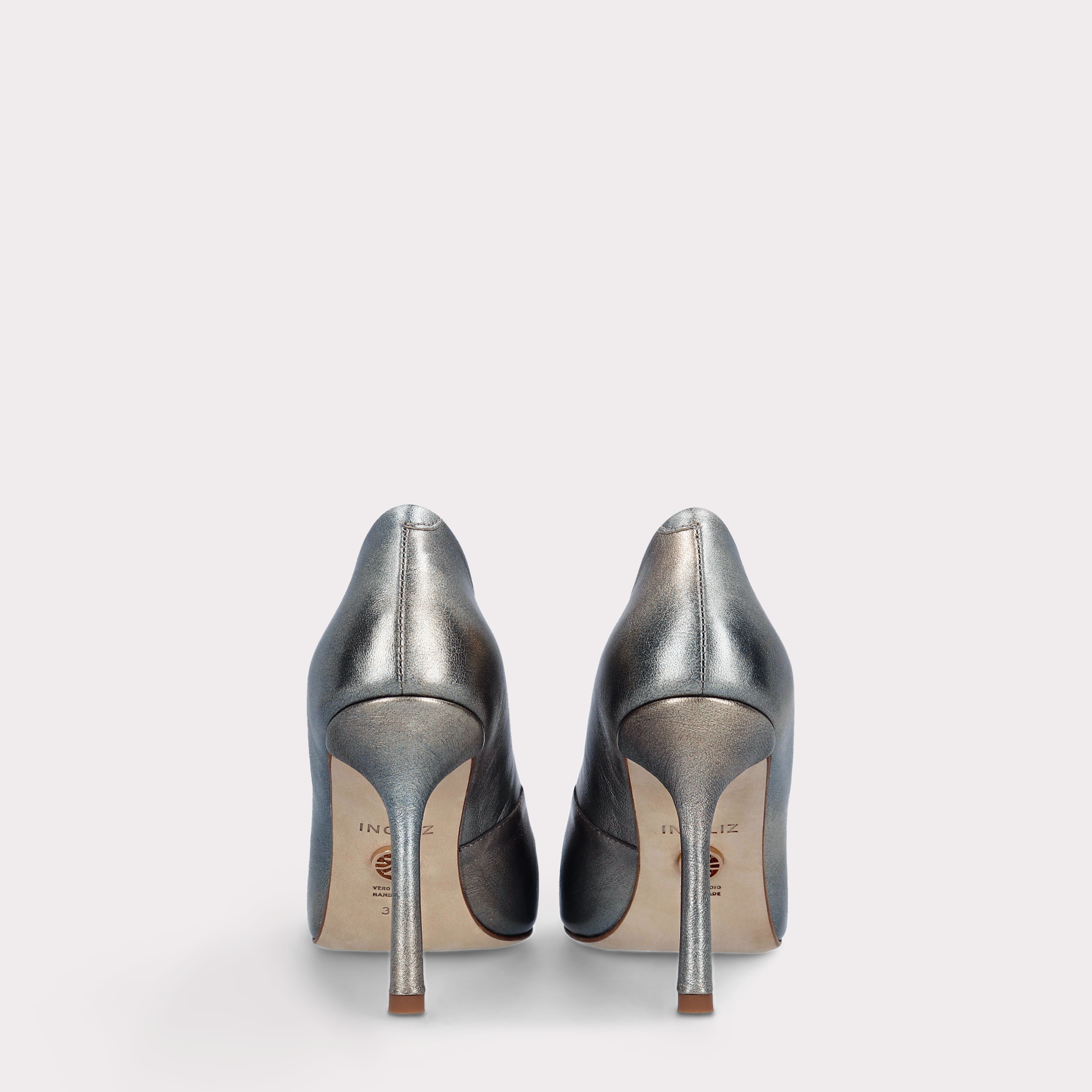 ABA 05 GREY LEATHER PUMPS