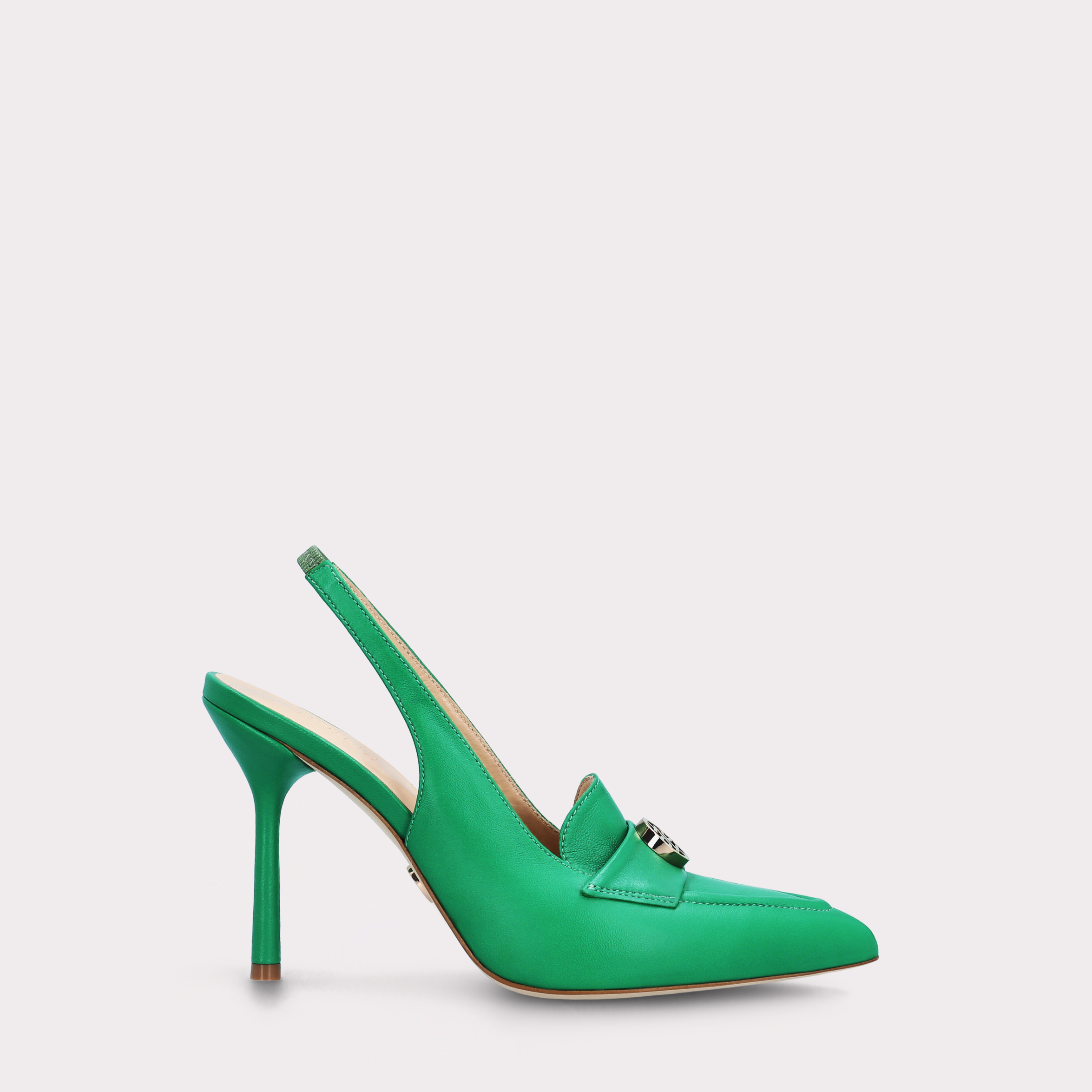 ABA 15 GREEN LEATHER PUMPS