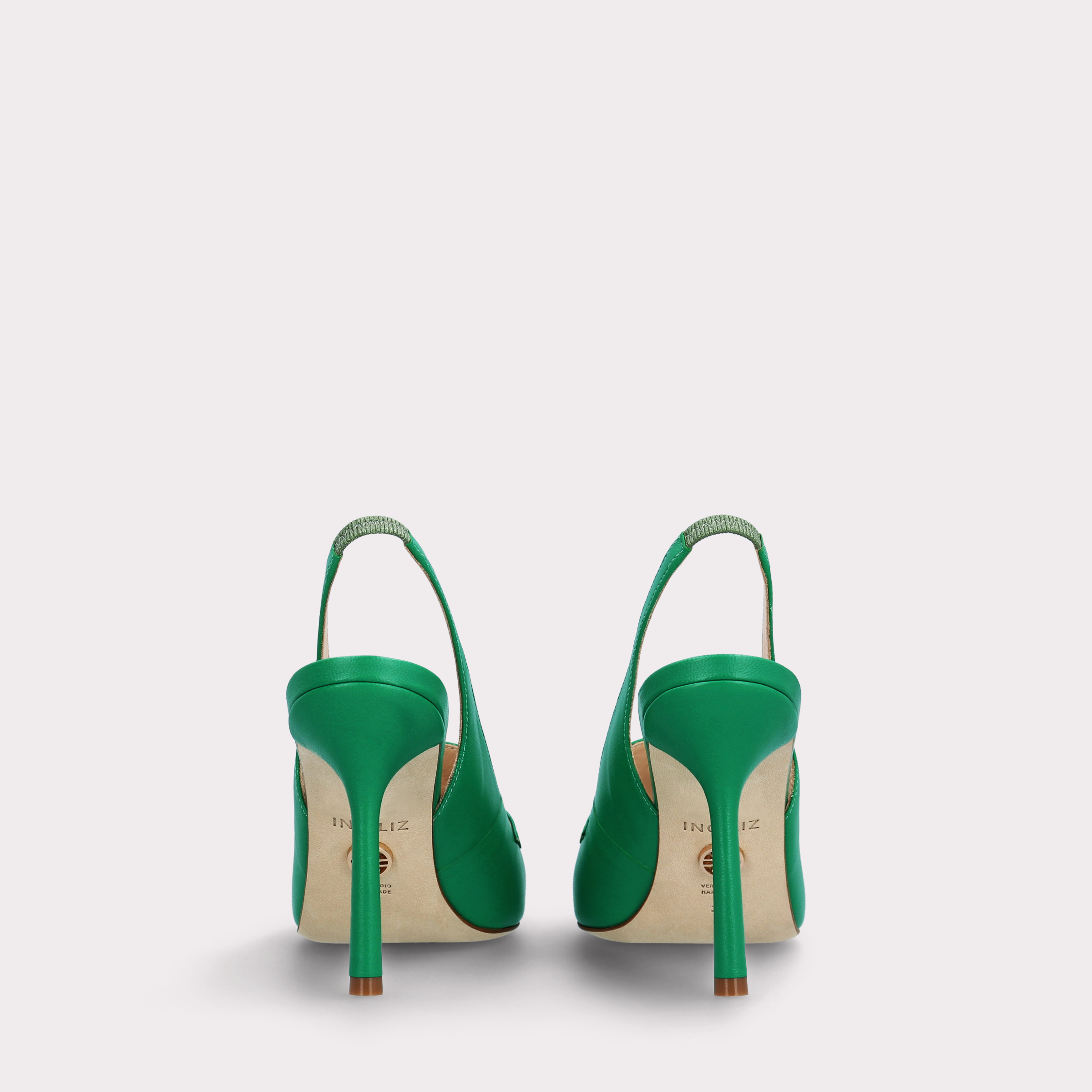 ABA 15 GREEN LEATHER PUMPS
