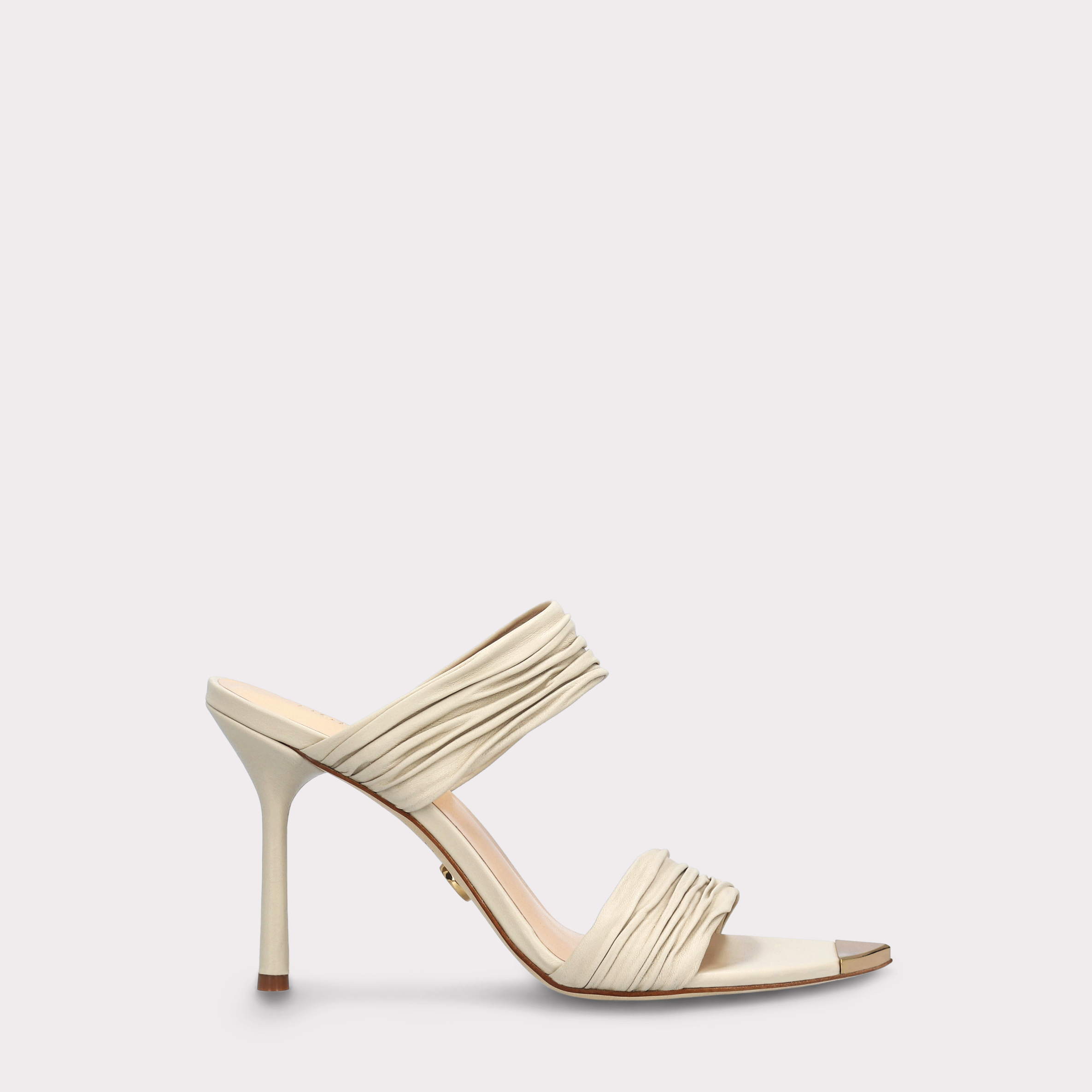 ANNY 01 IVORY LEATHER SANDALS