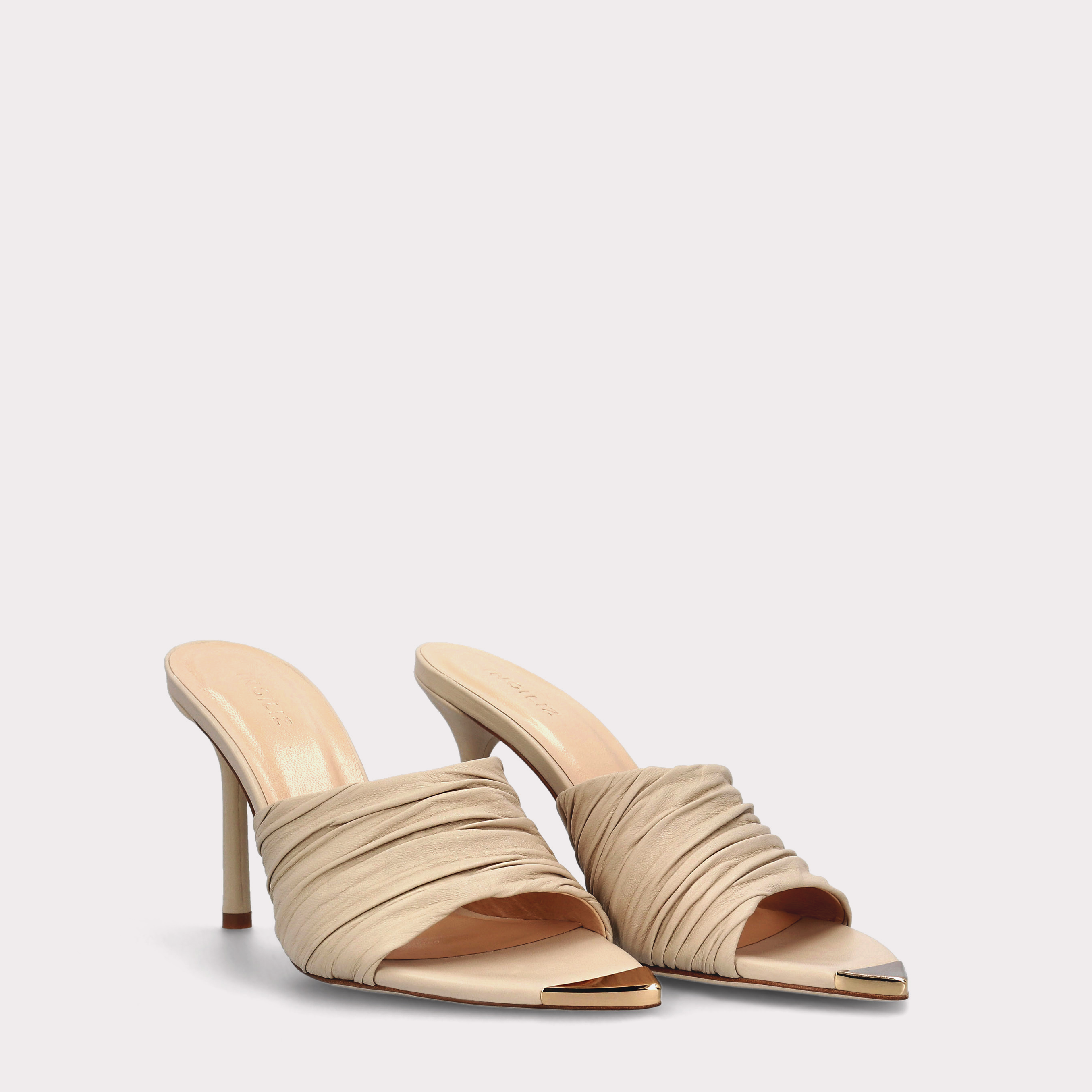 ANNY 03 IVORY LEATHER SANDALS