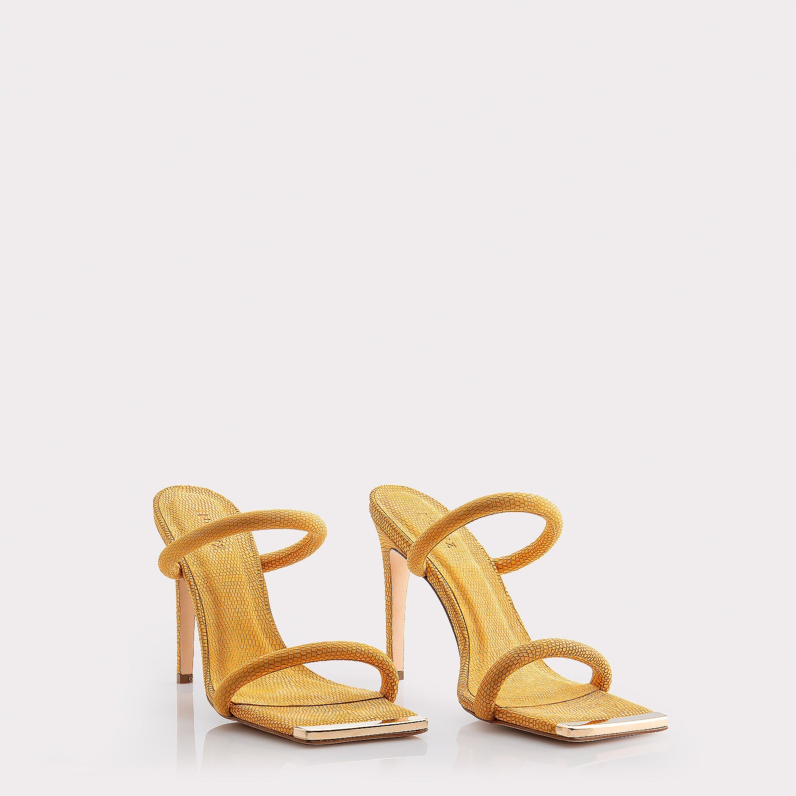 TEXTURED LEATHER MULES KATERINA YELLOW