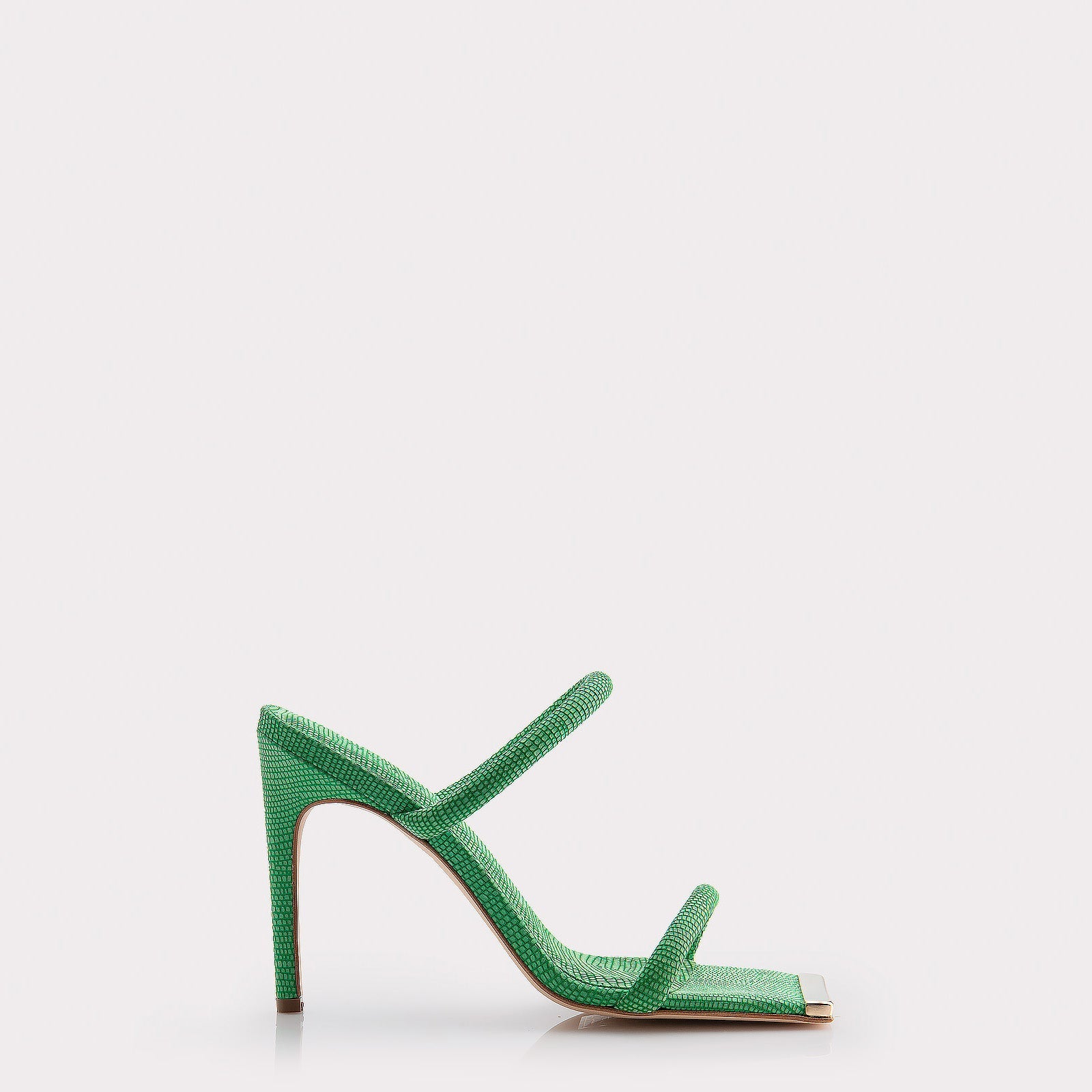 TEXTURED LEATHER MULES KATERINA GREEN