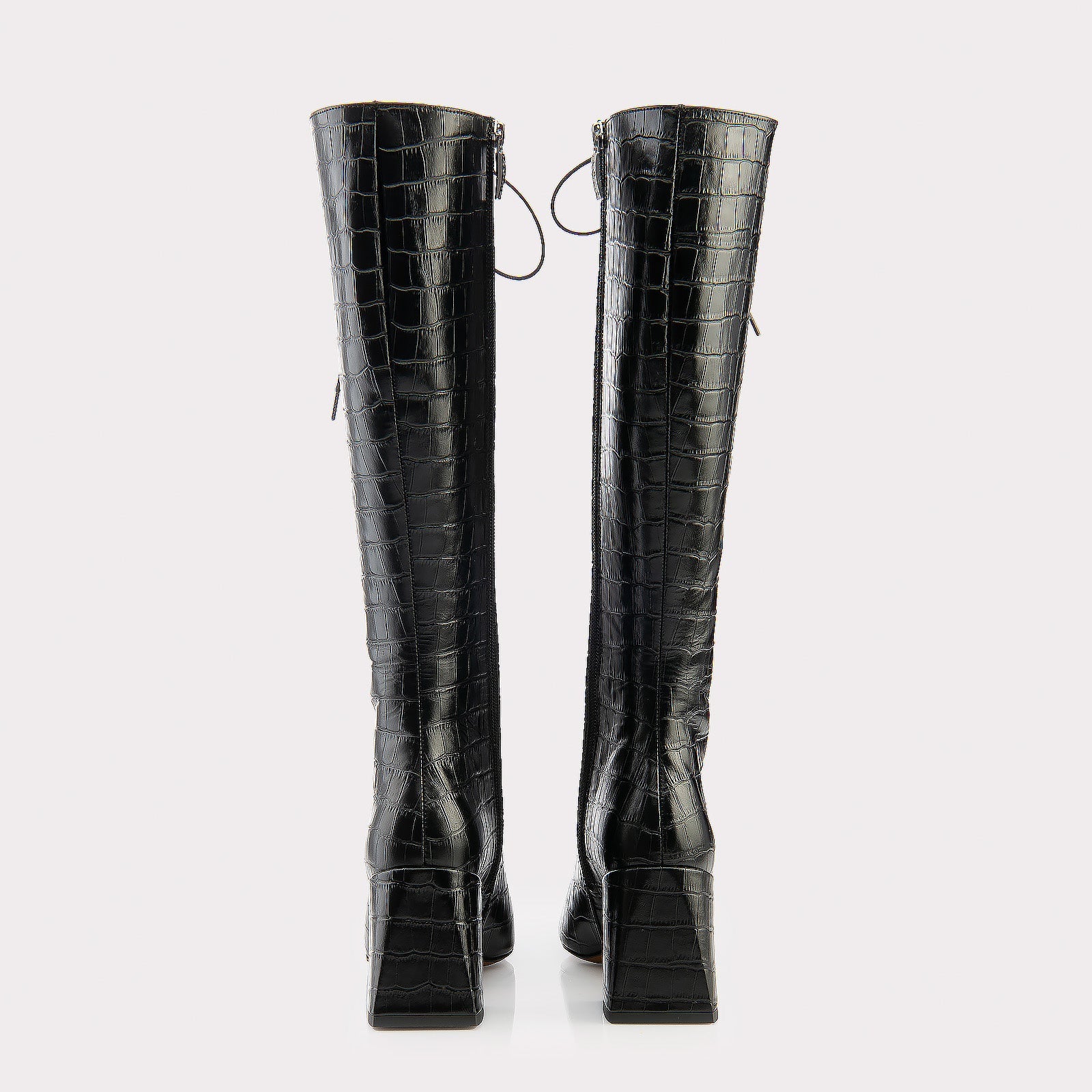 TEXTURED LEATHER BOOTS MONICA BLACK