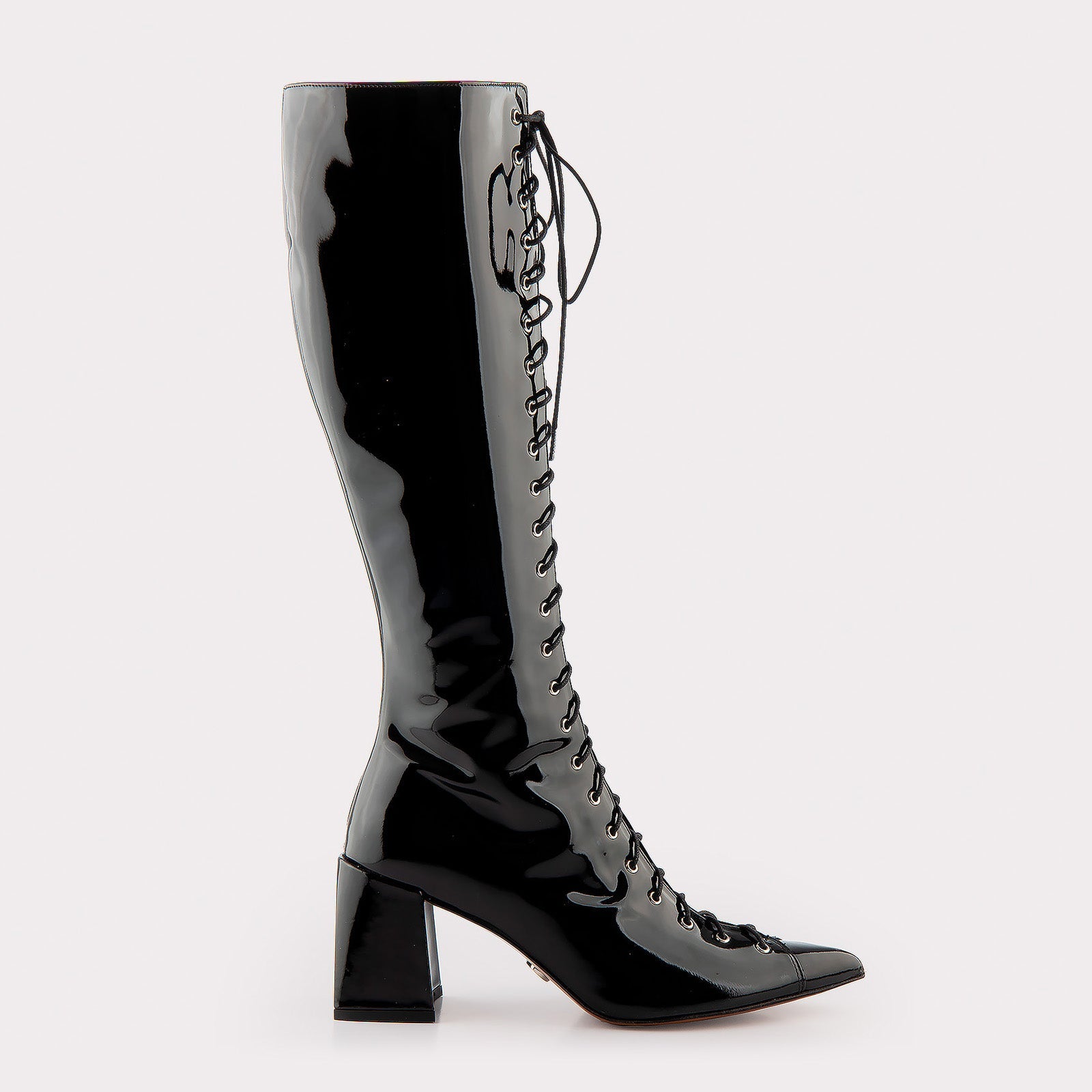 MONICA 03 BLACK PATENT LEATHER BOOTS