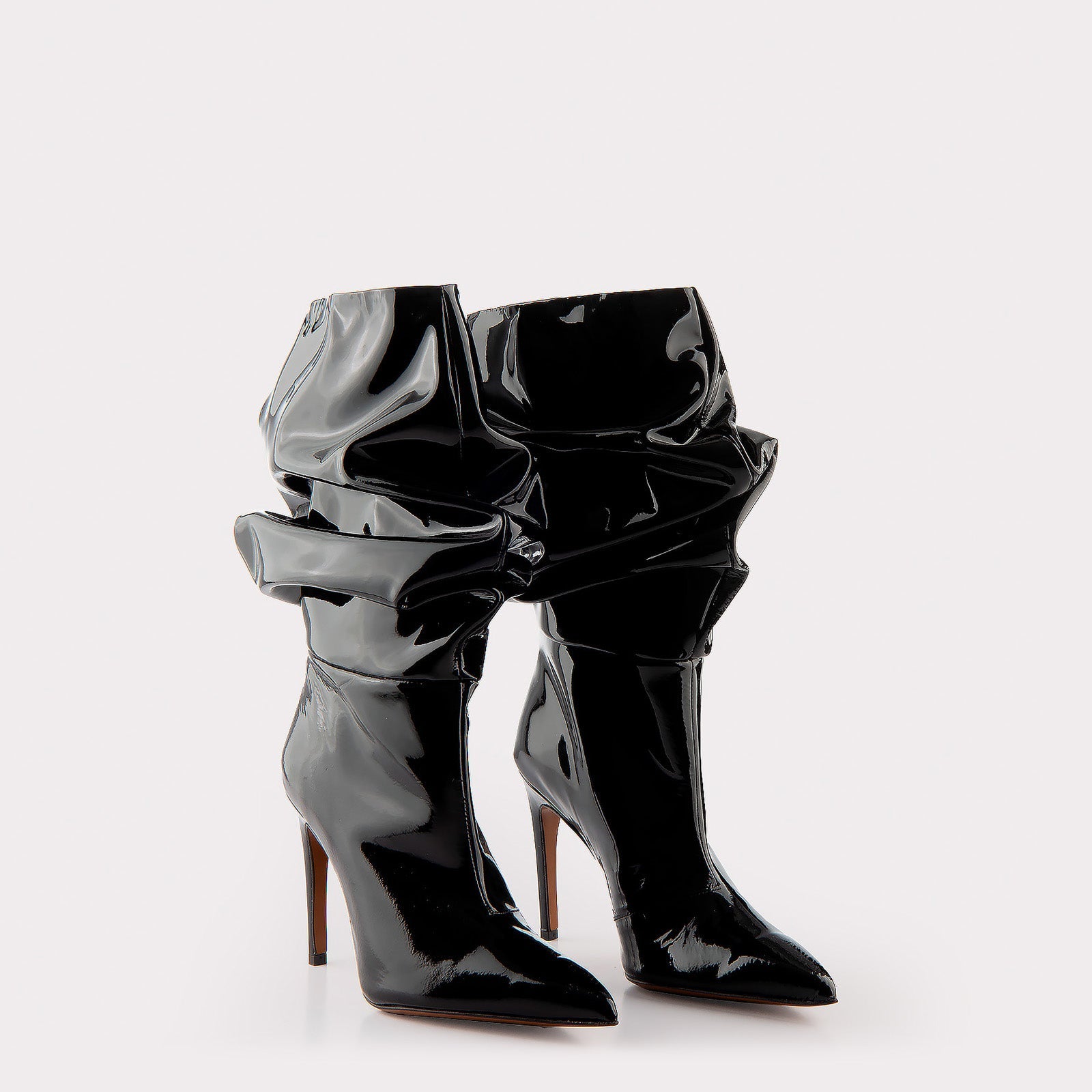 GRACE 03 BLACK PATENT LEATHER BOOTS