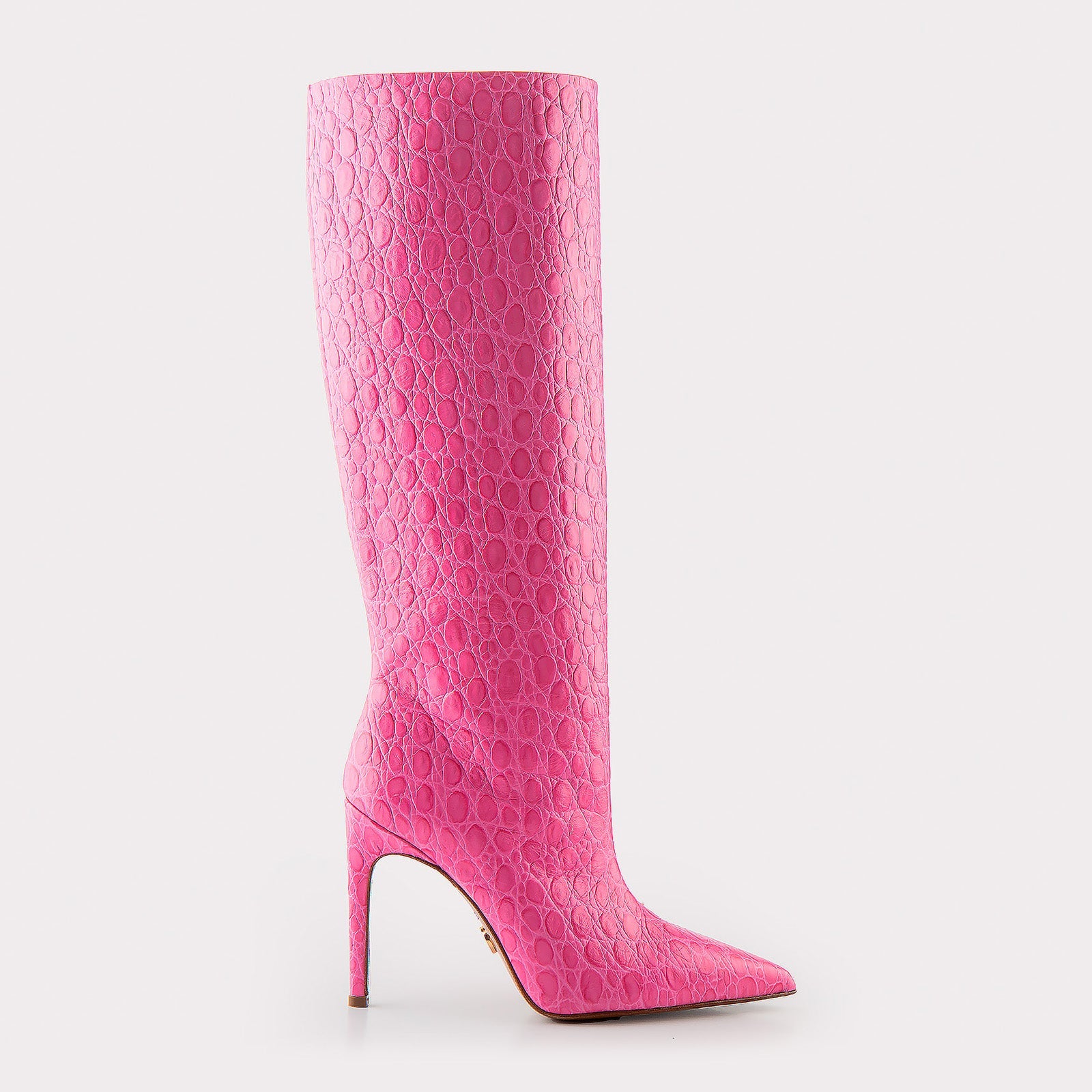 TEXTURED LEATHER BOOTS ANASTASIA HOT PINK