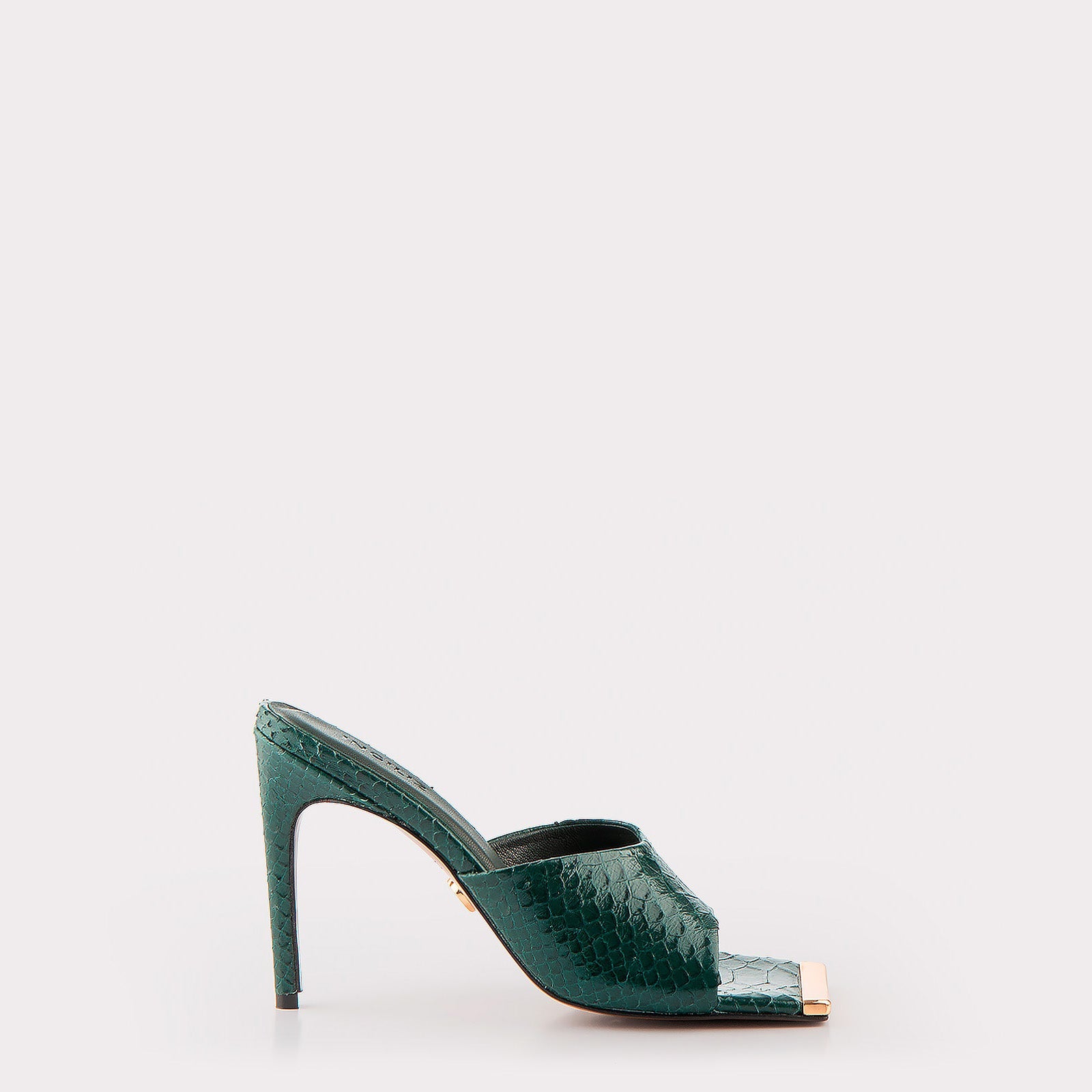 TEXTURED LEATHER MULES KALINA WINTER GREEN