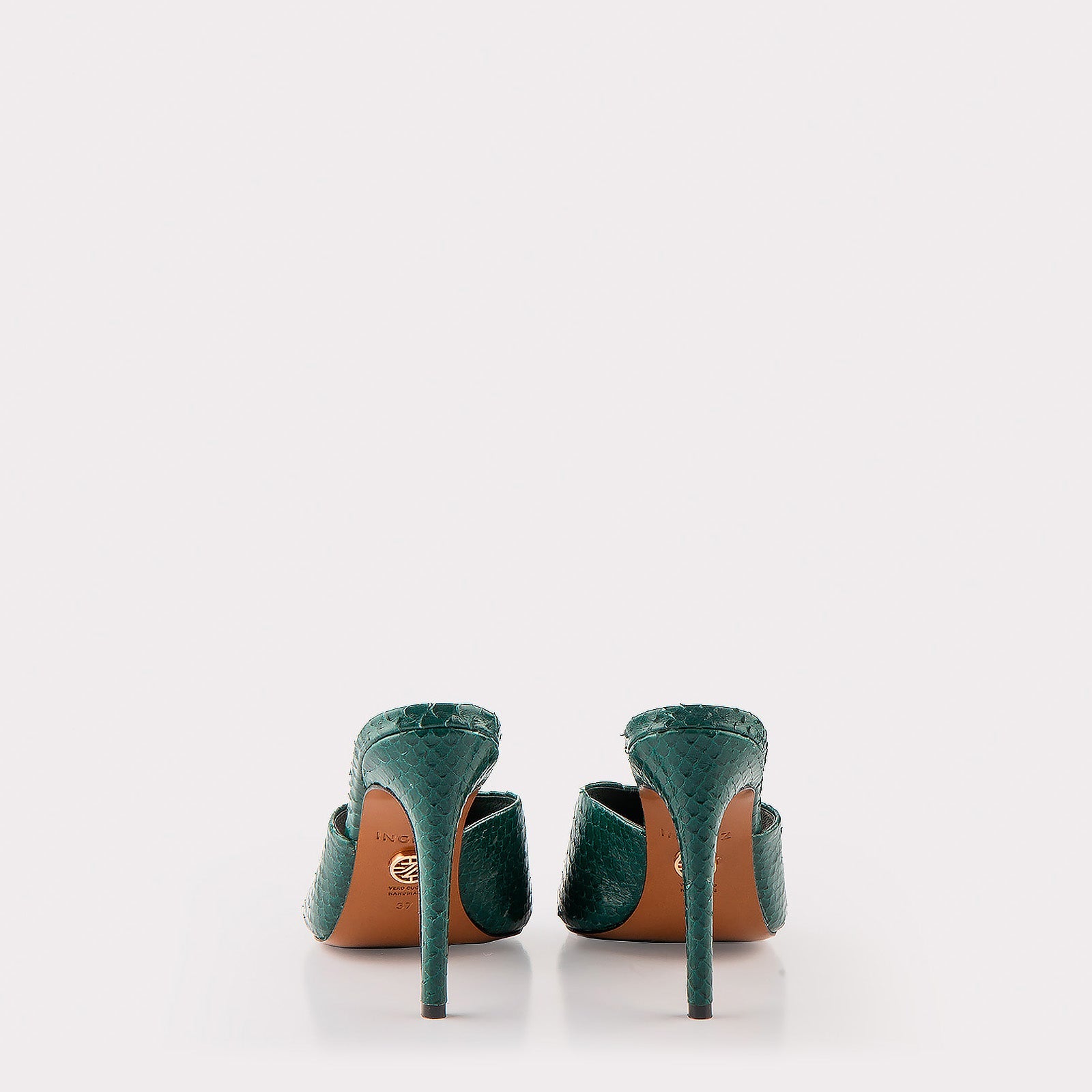 TEXTURED LEATHER MULES KALINA WINTER GREEN