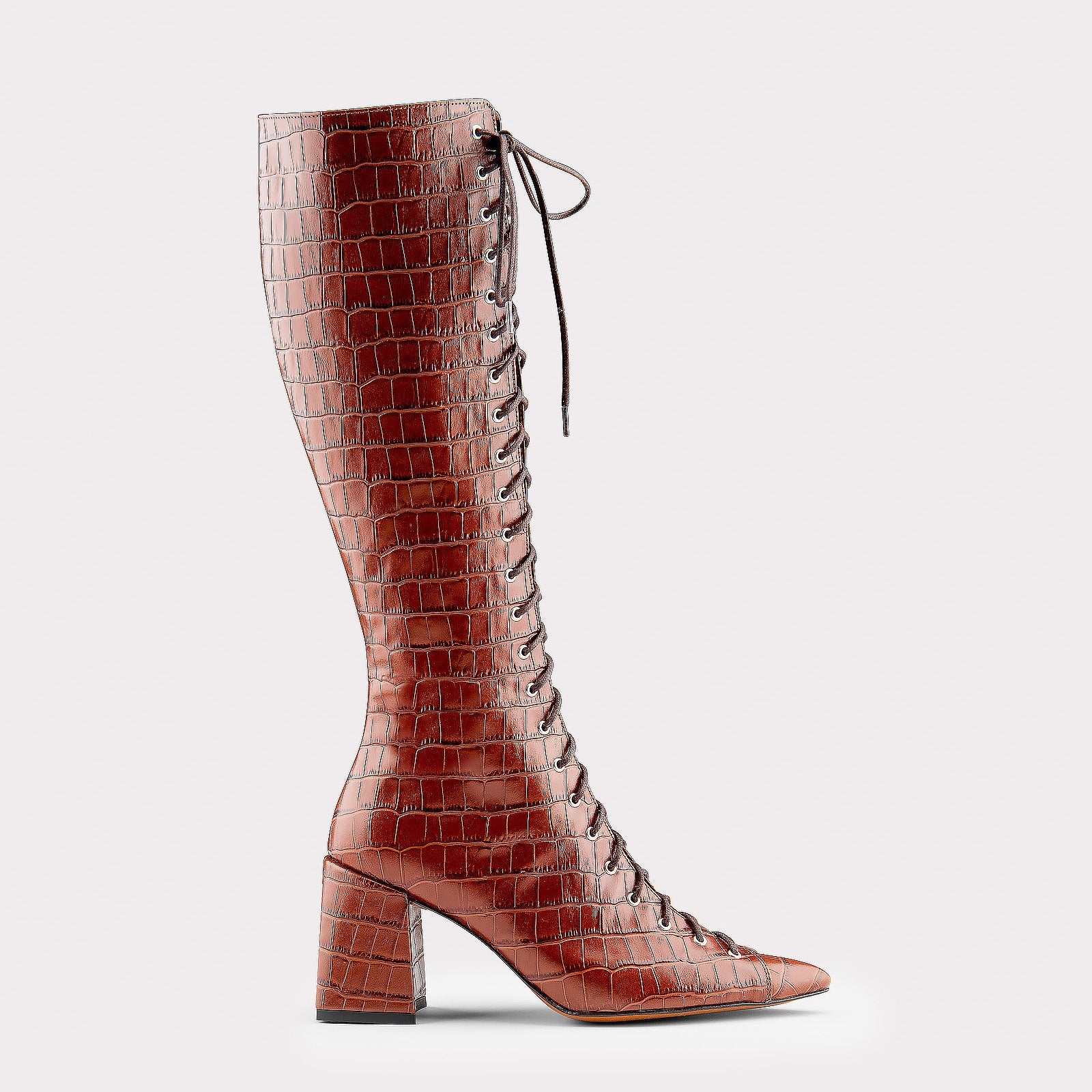 TEXTURED LEATHER BOOTS MONICA BROWN